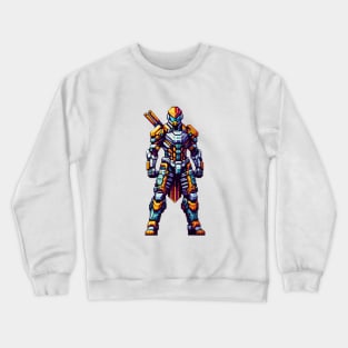 Cyberpunk Medieval Knight - Futuristic Armor Pixel Art Crewneck Sweatshirt